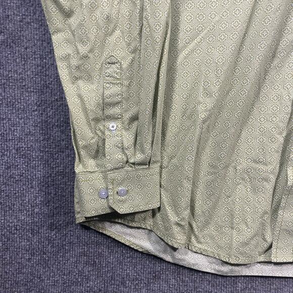 Cinch Button Down Western Shirt Men's Large Green Geometric Allover Cowboy - Picture 4 of 10